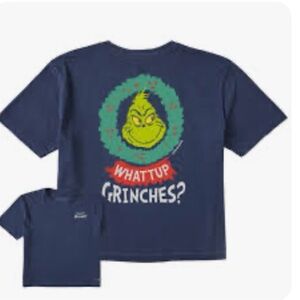 Life Is Good Navy Grinch Short Sleeve Tee